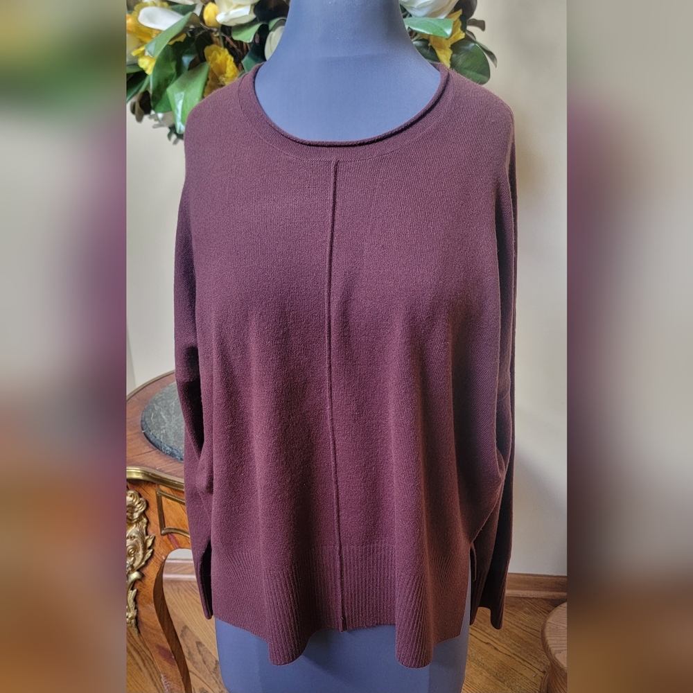 FRENCH CONNECTION Soft Brown Knit Long Sleeve Round  Neck PULLOVER SWEATER L
